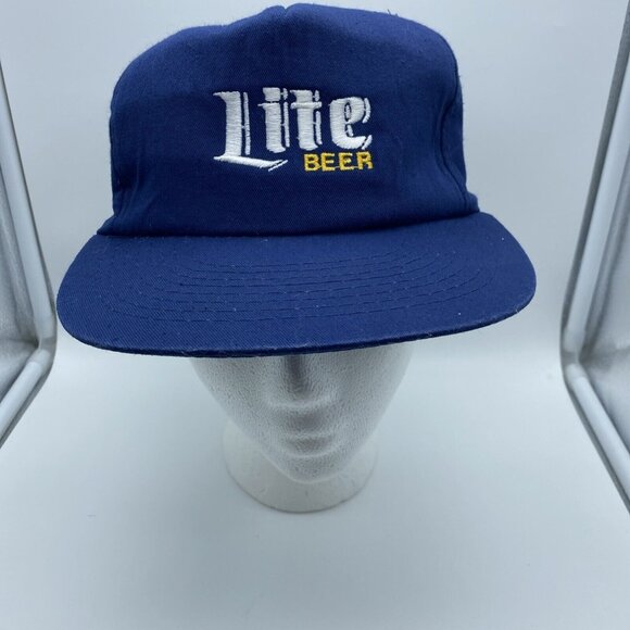 Lite Beer Vintage Blue Baseball Cap Hat Snap-back 90's - Picture 2 of 8